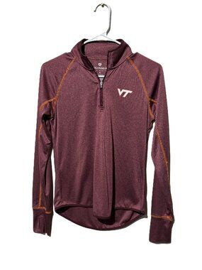 Virginia Tech Hokies Quarter Zip Womens S Colosseum Maroon 1/4 Zip Pullover